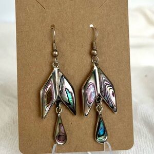 Sterling & Abalone Bird Native Style Drop Earring